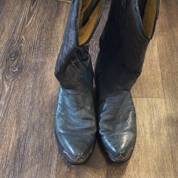 Durango Charcoal Leather Cowboy Boots - Picture 6 of 6